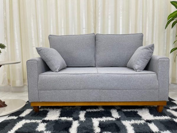 Sofá 2 lugares Slim 1.40m - Cinza Linho