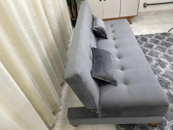 Sofá Cama Arpoador 1.85m - Cinza Veludão - Imagem 6