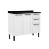Balcão de Cozinha Florença Aço 1,05 - Branco