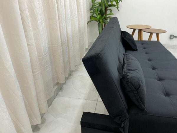 Sofá Cama Arpoador 1.85m - Preto Veludão - Imagem 6