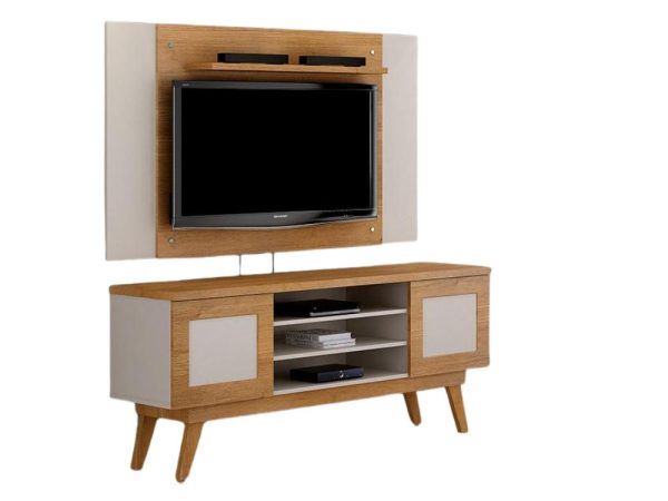 Rack Detroit Com Painel América 65" - Cinamomo/Off White - Imagem 2