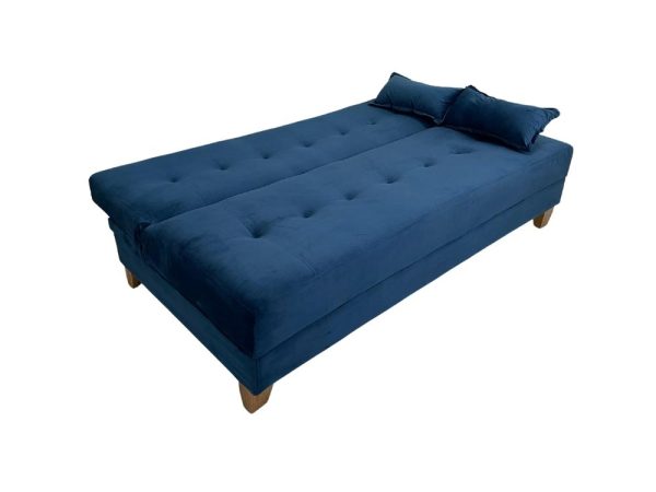 Sofá Cama Arpoador 1.85m - Azul Veludão - Imagem 7