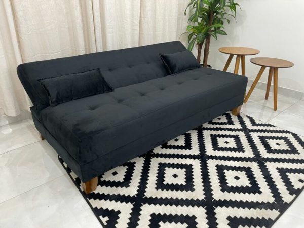 Sofá Cama Arpoador 1.85m - Preto Veludão - Imagem 7
