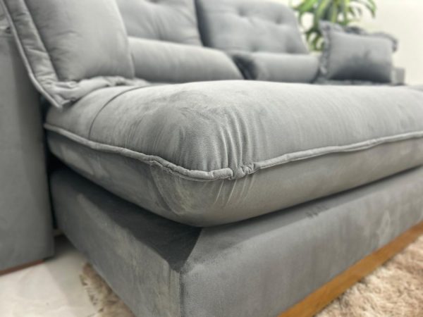 Sofá Retrátil e Reclinável Kioto 2.10m - Cinza Veludo - Imagem 6