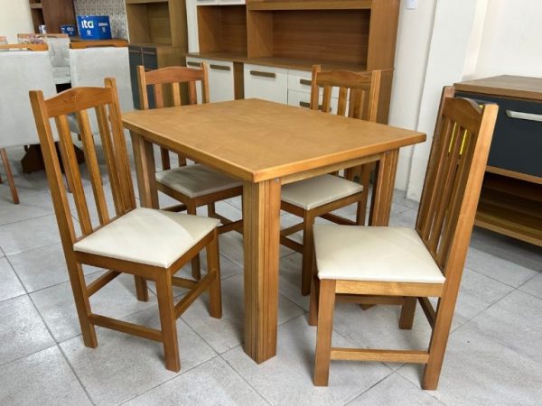 Mesa Eco Laminada 1.10m Com 4 Cadeiras Viena - Avelã - Imagem 4