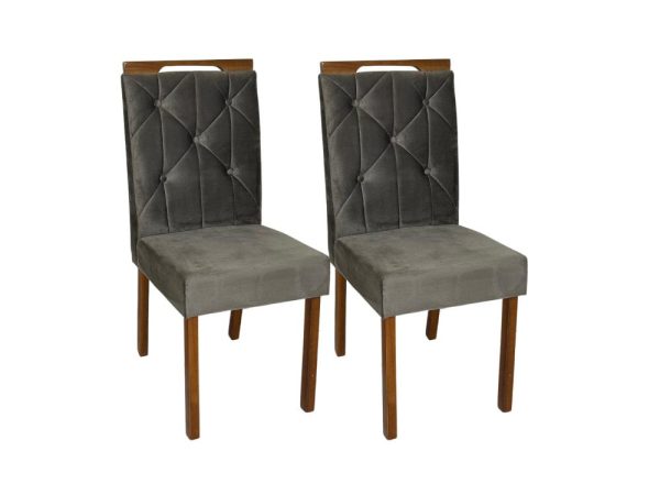 Conjunto Cadeiras Jasmim 2 unidades - Cinamomo/Marrom