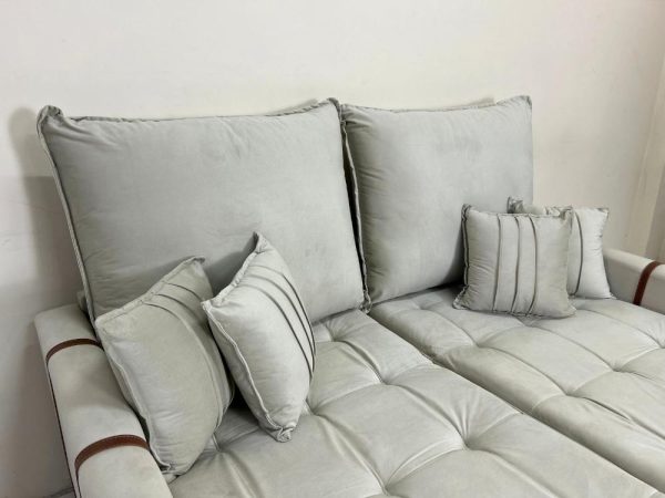 Sofá Cama Chicago Plus 1.80m - Bege Veludo - Imagem 5