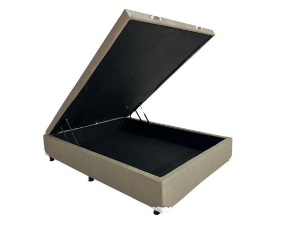 Base Box Baú Classic casal - Bege corino