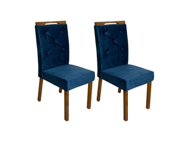 Conjunto Cadeiras Jasmim 2 unidades - Cinamomo/Azul