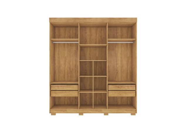 Guarda-Roupa Porto Bello Plus 6 portas com espelho – Cedro - Imagem 2