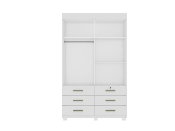 Alternative view of Guarda-Roupa Buzios 2 portas de correr Sem espelho 6 gavetas - Branco