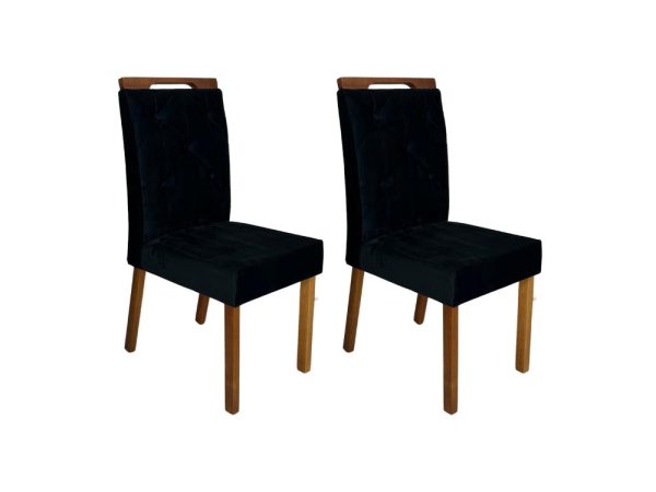 Conjunto Cadeiras Jasmim 2 unidades - Cinamomo/Preto