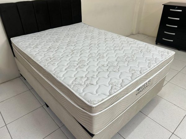 Combo Colchão Airtech SpringPocket Molas Ensacadas Casal – 138x188x30 + Base box Sommier camurça bege - 138x188x30 - Imagem 3