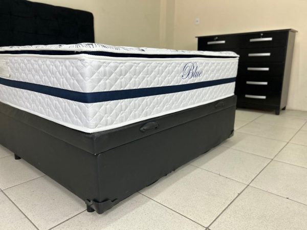 Combo Colchão Blue Molas Ensacadas Casal – 138x188x32 + Base Box Baú Classic casal – Preto Corino - Imagem 3