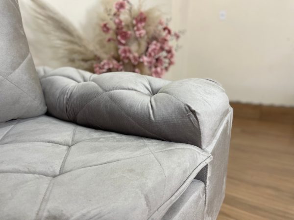 Sofá 3 lugares Berlim 2.00m - Capuccino Veludo - Imagem 4