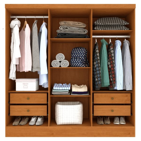 Alternative view of Guarda-Roupa Bariloche 6 portas TCIL - Cinamomo/Off White