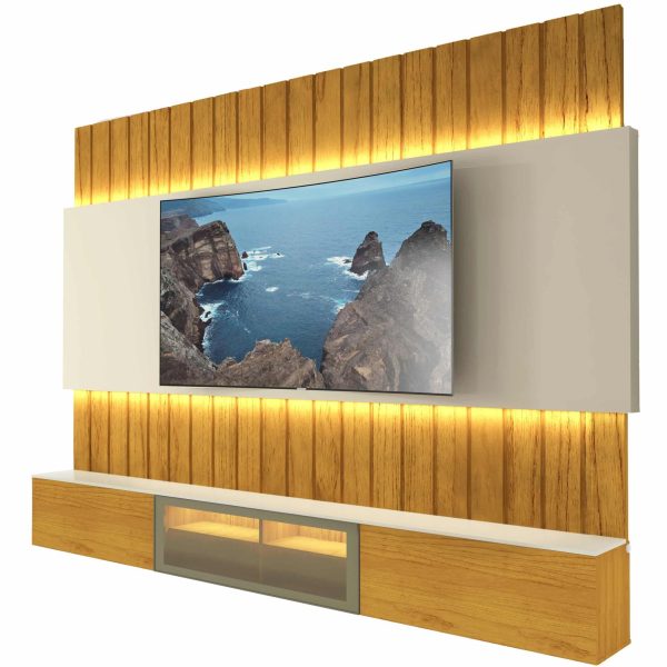 Alternative view of Home Suspenso Soberano Reflecta Ripado c/Led- Naturale/Off