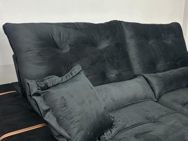 Sofá Retrátil e Reclinável Toronto 2.30m - Preto Veludo - Imagem 2
