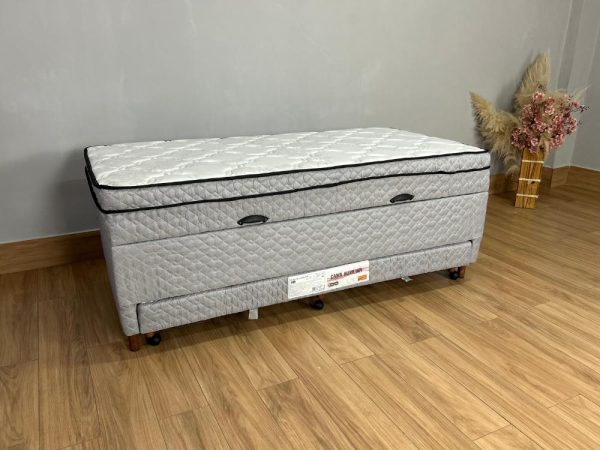 Cama Box Baú Sublime Molas Solteiro Com Auxiliar - 88X188X57 - Imagem 3