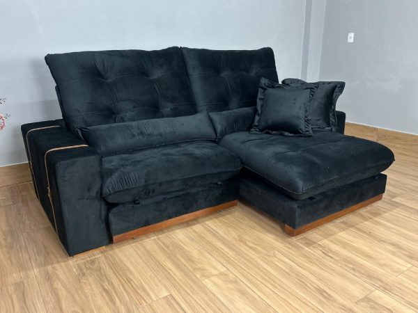 Sofá Retrátil e Reclinável Toronto 2.30m - Preto Veludo - Imagem 5