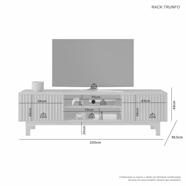 Rack Trunfo 70" - Cinamomo/Off - Imagem 2