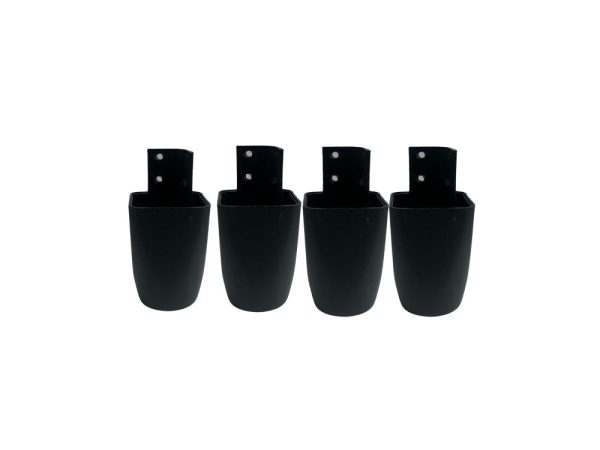 Kit com 4 Pés Plástico Jl Móveis - Preto