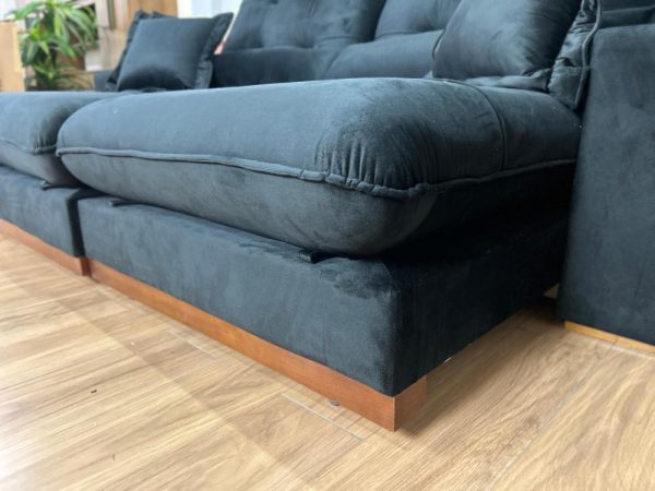 Sofá Retrátil e Reclinável Toronto 2.30m - Preto Veludo - Imagem 6