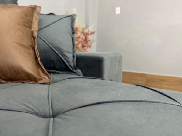 Sofá Retrátil e Reclinável Gran Bello 2.00m - Cinza Veludo - Imagem 4