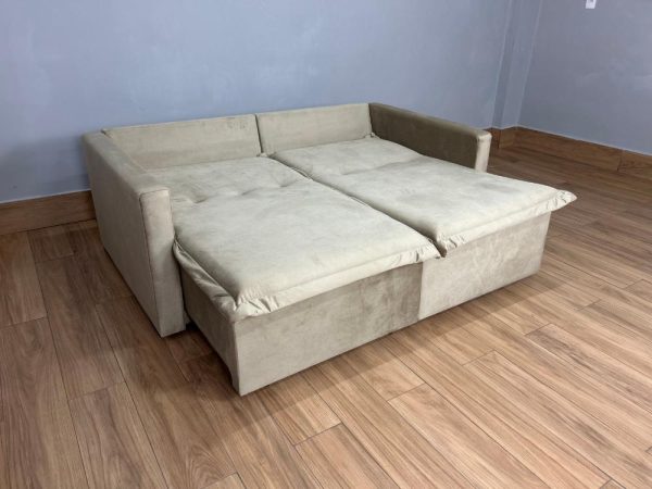 Sofá Cama Retrátil Reclinável Positano 1.80m Mod.80 - Capuccino Veludo - Imagem 3