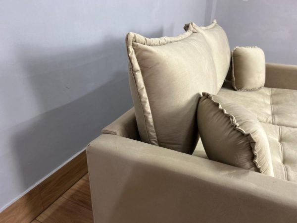 Sofá Cama Retrátil Reclinável Positano 1.80m Mod.80 - Capuccino Veludo - Imagem 5