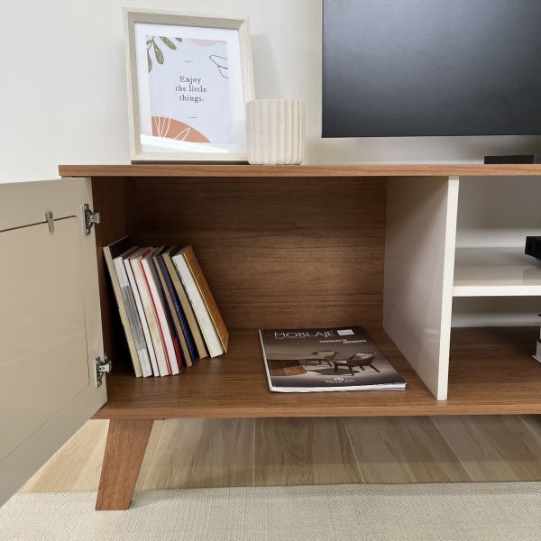 Rack Charlotte 75" - Cinamomo/Off White - Imagem 4