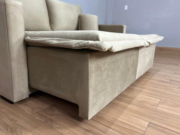 Sofá Cama Retrátil Reclinável Positano 1.80m Mod.80 - Capuccino Veludo - Imagem 7