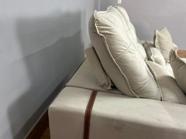 Sofá Retrátil e Reclinável Istambul 2.90m - Bege Veludo - Imagem 3