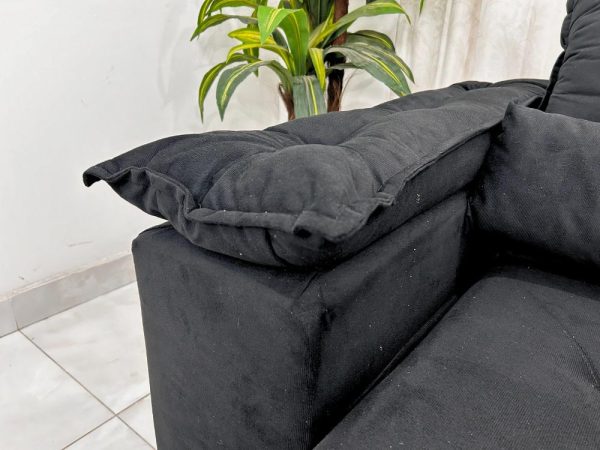 Sofá Retrátil Reclinável Brasão 2.00m- Preto Veludo - Imagem 8