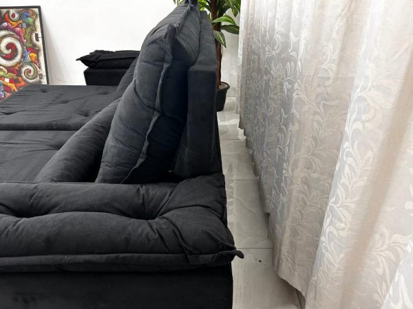 Sofá Retrátil Reclinável Brasão 2.00m- Preto Veludo - Imagem 9