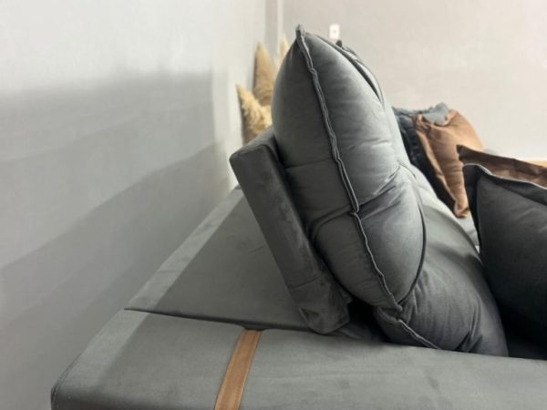 Sofá Retrátil e Reclinável Gran Bello 2.30m - Cinza Veludo - Imagem 5