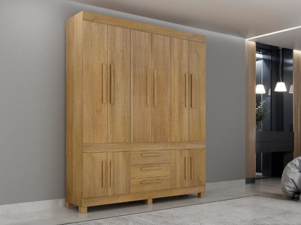 Guarda-Roupa Bem Te Vi 10 Portas 3 Gavetas - Cinamomo - Imagem 3