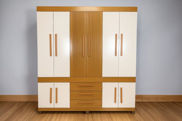 Guarda-Roupa Bem Te Vi 10 Portas 3 Gavetas - Cinamomo/Off White - Imagem 8
