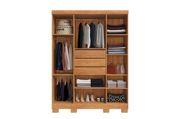 Guarda-Roupa Domus 4 portas com pés e chave - Cedro - Imagem 3