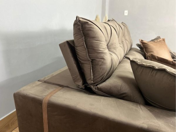 Sofá Retrátil e Reclinável Gran Bello 2.00m - Marrom Veludo - Imagem 9