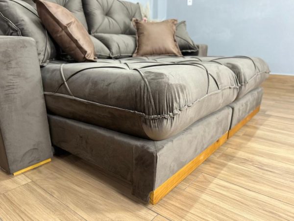 Sofá Retrátil e Reclinável Gran Bello 2.30m - Marrom Veludo - Imagem 7