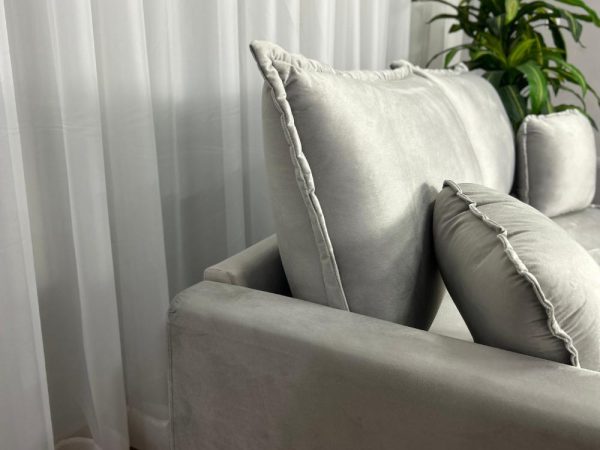 Sofá Cama Retrátil Reclinável Positano 1.80m Mod.80 - Prata Veludo - Imagem 8