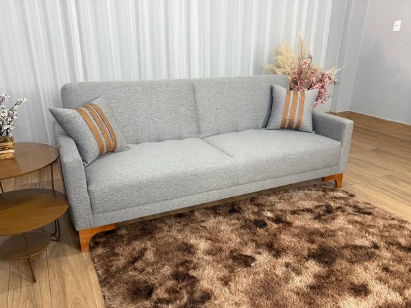 Sofa Cama Luizi 2.09m - Cinza Linho - Imagem 4