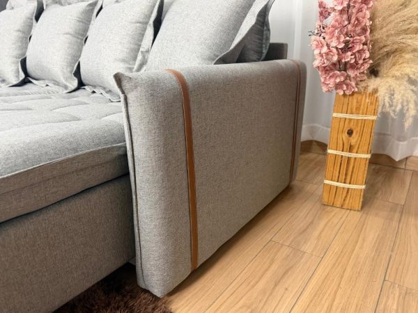 Sofá Cama Retrátil Caixa Zero Munique 1.80m - Cinza Linho - Imagem 11