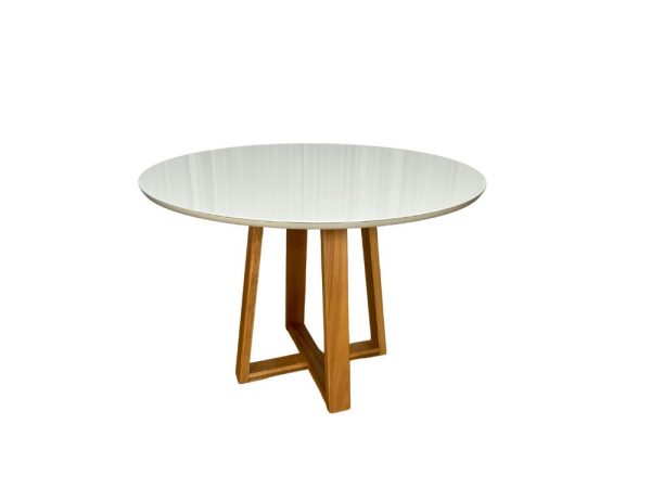 Mesa de Jantar Bali Circular 1.10x1.10 - Cinamomo/Off White