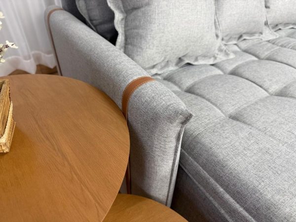 Sofá Cama Retrátil Caixa Zero Munique 1.80m - Cinza Linho - Imagem 12