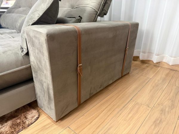 Sofá Retrátil e Reclinável Kioto 2.10m - Capuccino Veludo - Imagem 7