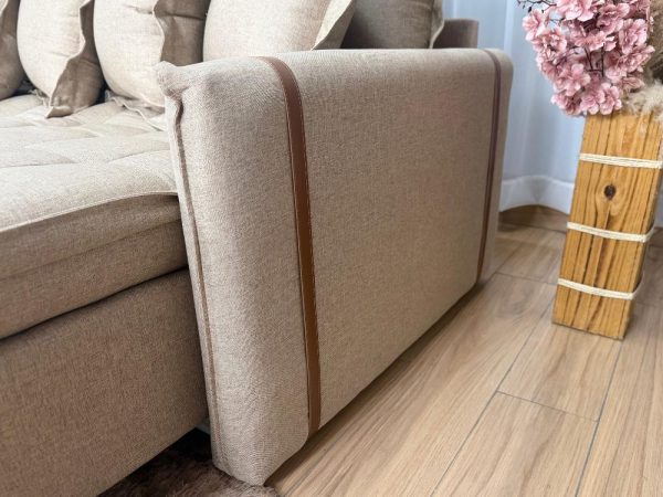 Sofá Cama Retrátil Caixa Zero Munique 2.00m - Bege Linho - Imagem 10