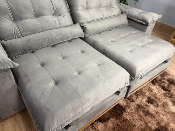 Sofá Retrátil e Reclinável Istambul 2.90m - Marrom Veludo - Imagem 6
