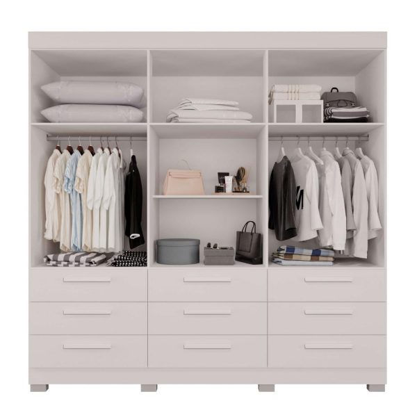 Guarda-Roupa Dinamarca 6 Portas e 9 Gavetas 1.80m - Branco - Imagem 2